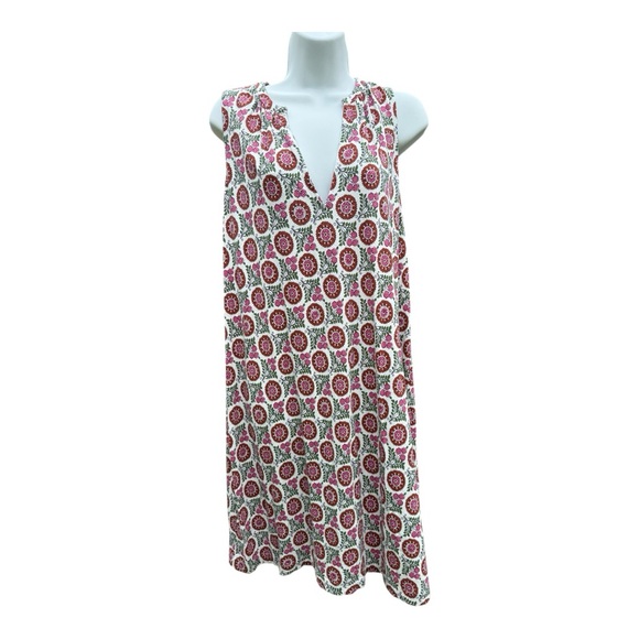 Women’s Boden Pink and White Patterned Sleeveless Dress Size 12L - Picture 6 of 8